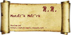 Matók Márk névjegykártya
