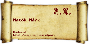 Matók Márk névjegykártya
